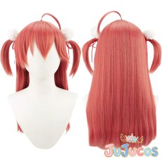 画像1: VTuber　さくらみこ　エリート巫女的戦闘服　ロングヘア　コスプレウィッグ　バーチャルYouTuber　コスプレ鬘　JUJUcosplay (1)