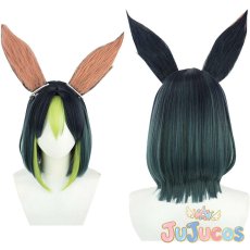 画像1: ティナリ(Tighnari)　コスプレウィッグ　原神(げんしん)　コスプレ鬘　JUJUcosplay (1)