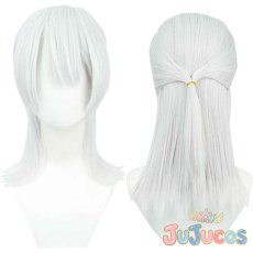 画像1: Vtuber　弦月藤士郎　白制服　コスプレウィッグ　バーチャルYouTuber　コスプレ鬘　JUJUcosplay (1)