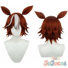 画像1: バンブーメモリー　勝負服　コスプレウィッグ　ウマ娘プリティーダービー　コスプレ鬘　JUJUcosplay (1)