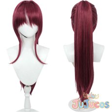 画像1: VTuber　宝鐘マリン　ポニーテール　コスプレウィッグ　バーチャルYouTuber　コスプレ鬘　JUJUcosplay (1)