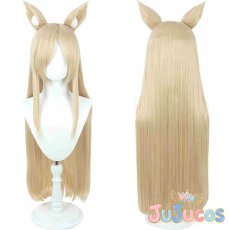 画像1: 尾刃カンナ　コスプレウィッグ　ブルーアーカイブ　コスプレ鬘　JUJUcosplay (1)