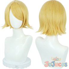 画像1: 鏡音リン　コスプレウィッグ　VOCALOID　コスプレ鬘　JUJUcosplay (1)
