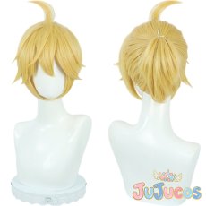 画像1: 鏡音レン　コスプレウィッグ　VOCALOID　コスプレ鬘　JUJUcosplay (1)