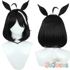 画像1: キタサンブラック　新衣装Ver　コスプレウィッグ　ウマ娘プリティーダービー　コスプレ鬘　JUJUcosplay (1)