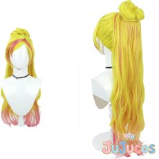 画像1: 春野はるか(キュアフローラ)　変身後　コスプレウィッグ　Go!プリンセスプリキュア　コスプレ鬘　JUJUcosplay (1)