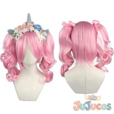 画像1: Pastel*Palettes　丸山彩　コスプレウィッグ　BanG Dream!（バンドリ！）　コスプレ鬘　JUJUcosplay (1)