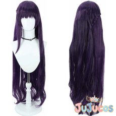 画像1: ダークシック・ドレス　朝比奈まふゆ　優しいおまじない　コスプレウィッグ　プロジェクトセカイ カラフルステージ！ feat. 初音ミク　コスプレ鬘　JUJUcosplay (1)