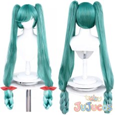 画像1: 2024雪ミク　コスプレウィッグ　VOCALOID　コスプレ鬘　JUJUcosplay (1)
