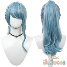 画像1: Vtuber　VSPO！　ぶいすぽっ！　白波らむね　2024誕生日衣装 ポニーテール　コスプレウィッグ　バーチャルYouTuber　コスプレ鬘　JUJUcosplay (1)