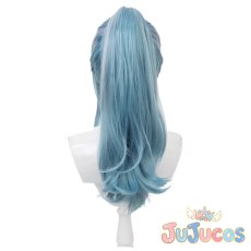 画像3: Vtuber　VSPO！　ぶいすぽっ！　白波らむね　2024誕生日衣装 ポニーテール　コスプレウィッグ　バーチャルYouTuber　コスプレ鬘　JUJUcosplay (3)