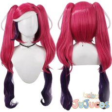 画像1: ヴェルべット　ツインテール　コスプレウィッグ　ハズビン・ホテル（Hazbin Hotel）　コスプレ鬘　JUJUcosplay (1)