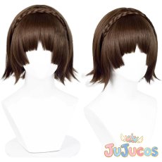 画像1: 新島真　コスプレウィッグ　ペルソナ5　コスプレ鬘　JUJUcosplay (1)