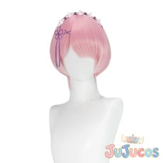画像4: レム　ラム　コスプレウィッグ　Re:ゼロから始める異世界生活　コスプレ鬘　JUJUcosplay (4)