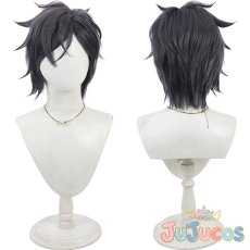 画像1: 明石国行　正装　コスプレウィッグ　刀剣乱舞　コスプレ鬘　JUJUcosplay (1)