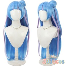 画像1: キュアウインク/蒼風なな　変身　コスプレウィッグ　キミとアイドルプリキュア♪　コスプレ鬘　JUJUcosplay (1)