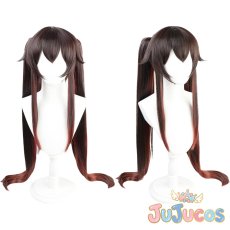画像1: 胡桃(フータオ）　コスプレウィッグ　原神(げんしん)　コスプレ鬘　JUJUcosplay (1)