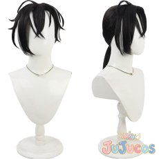 画像1: 墨染の軍師　シオン　コスプレウィッグ　アナザーエデン 時空を超える猫　コスプレ鬘　JUJUcosplay (1)