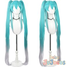 画像1: 初音ミク　レーシングミク 2025Ver.　コスプレウィッグ　VOCALOID　コスプレ鬘　JUJUcosplay (1)