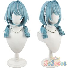 画像1: Vtuber　白波らむね　制服　コスプレウィッグ　バーチャルYouTuber　コスプレ鬘　JUJUcosplay (1)