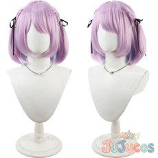 画像1: VTuber　紫宮るな　初期衣装　コスプレウィッグ　バーチャルYouTuber　コスプレ鬘　JUJUcosplay (1)