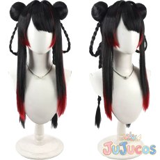 画像1: VTuber　月ノ美兎　チャイナ服　コスプレウィッグ　バーチャルYouTuber　コスプレ鬘　JUJUcosplay (1)