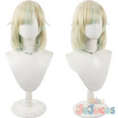 画像1: VTuber　藍沢エマ　和風戦闘服　コスプレウィッグ　バーチャルYouTuber　コスプレ鬘　JUJUcosplay (1)