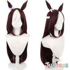 画像1: スペシャルウィーク　ロングヘア　コスプレウィッグ　ウマ娘プリティーダービー　コスプレ鬘　JUJUcosplay (1)