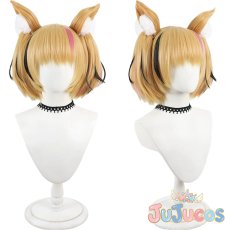 画像1: VTuber　尾丸ポルカ　ダイナー衣装　ショートボブ　コスプレウィッグ　バーチャルYouTuber　コスプレ鬘　JUJUcosplay (1)