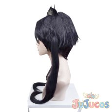 画像4: 環 古達　第8特殊消防隊　黒髪のツインテール　コスプレウィッグ　炎炎ノ消防隊　コスプレ鬘　JUJUcosplay (4)