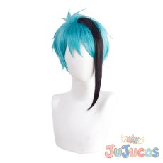 画像2: ツイステ　オクタヴィネル寮　副寮長　人魚　ジェイド・リーチ　コスプレウィッグ　ツイステッドワンダーランド　コスプレ鬘　JUJUcosplay (2)