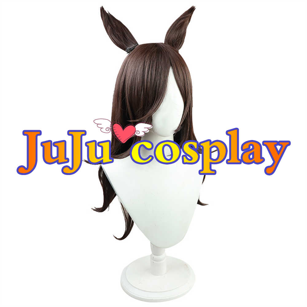 ウマ娘プリティーダービー　ライスシャワー　コスプレウィッグ（耳付き）