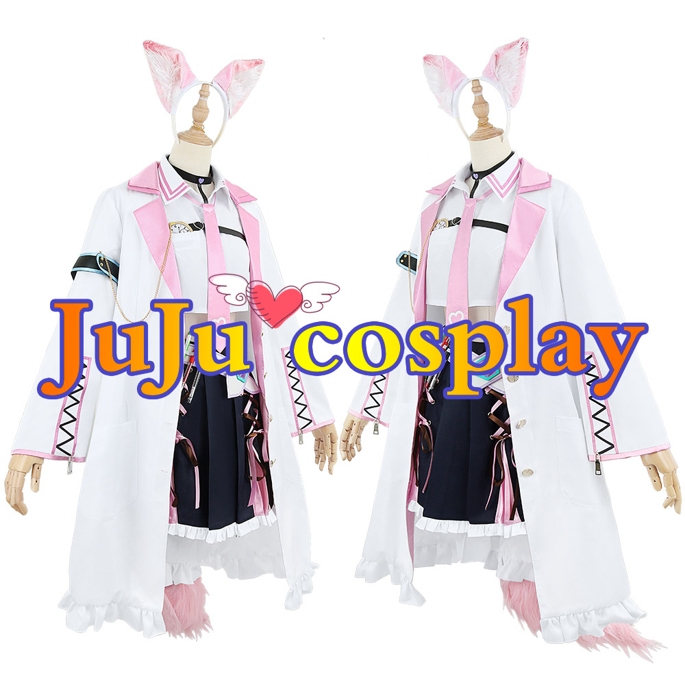 輝い ホロライブ 博衣こより コスプレ 衣装 ウィッグ 耳尻尾 試験管等